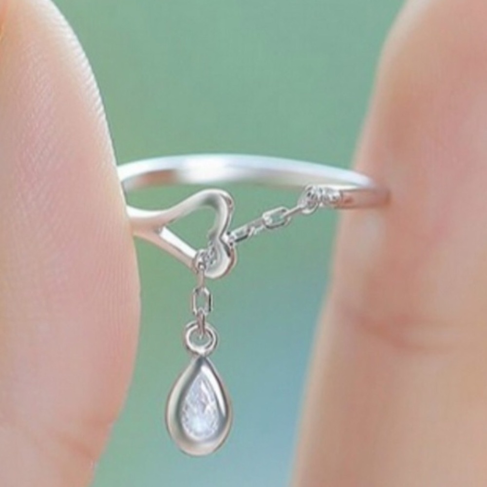 925 Silver Water Drop Ring